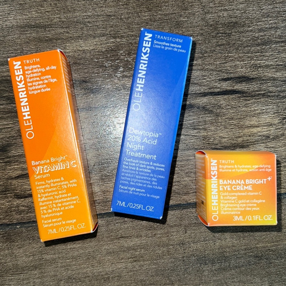 Ole Henriksen Travel Sample Bundle Banana Eye Crème Vitamin C Serum Dewtopia 20%